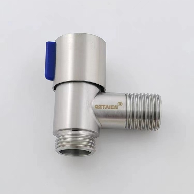 Mini uhlový ventil z 304 nerezovej ocele pre horúcu vodu, in-wall montáž, model Mini Angle Valve, prevádzkový tlak 1,2 MPa, materiál: oceľ