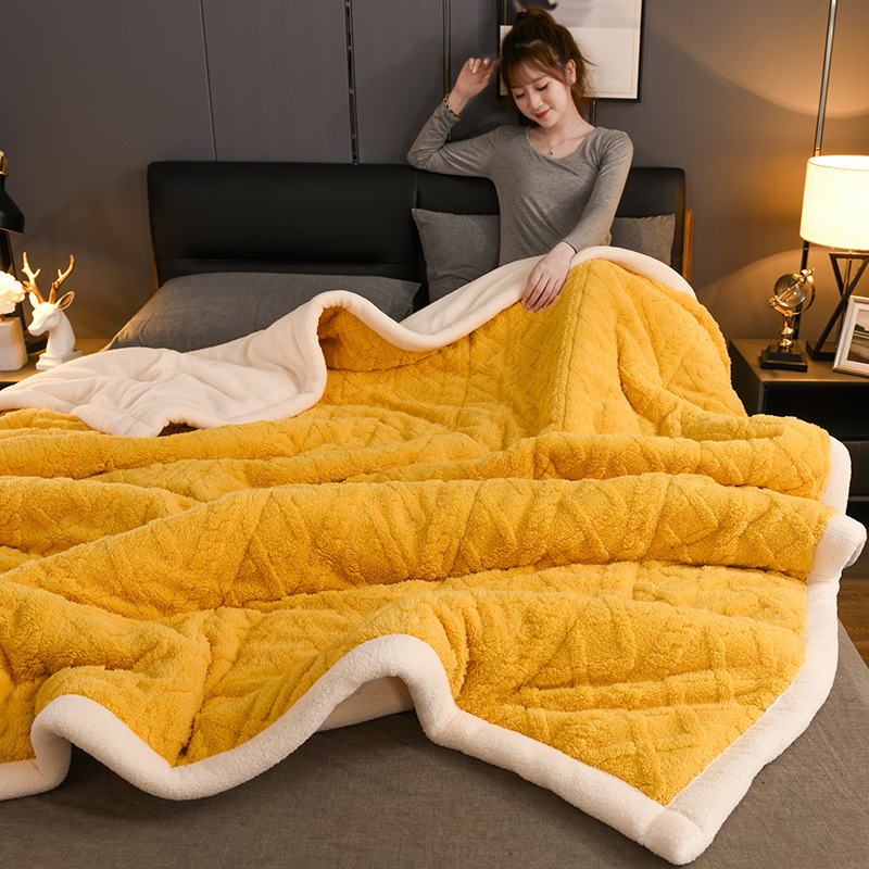 Troslojna fleece deka, zimska toplina, deka za kauč, veluru tekstura