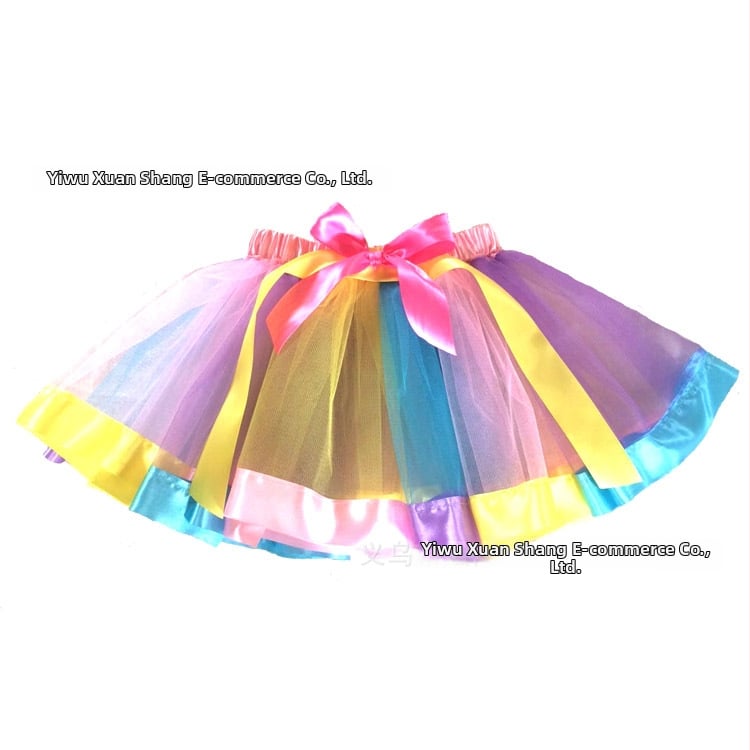 Fustă pentru copii cu croială neregulată – material din nylon; material principal 90% poliester, pentru fete 3–8 ani, vară