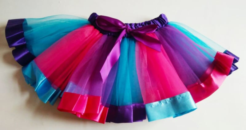 Fustă pentru copii cu croială neregulată – material din nylon; material principal 90% poliester, pentru fete 3–8 ani, vară