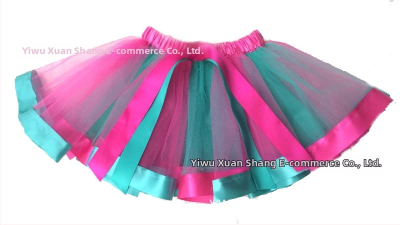 Fustă pentru copii cu croială neregulată – material din nylon; material principal 90% poliester, pentru fete 3–8 ani, vară