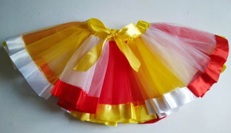 Fustă pentru copii cu croială neregulată – material din nylon; material principal 90% poliester, pentru fete 3–8 ani, vară