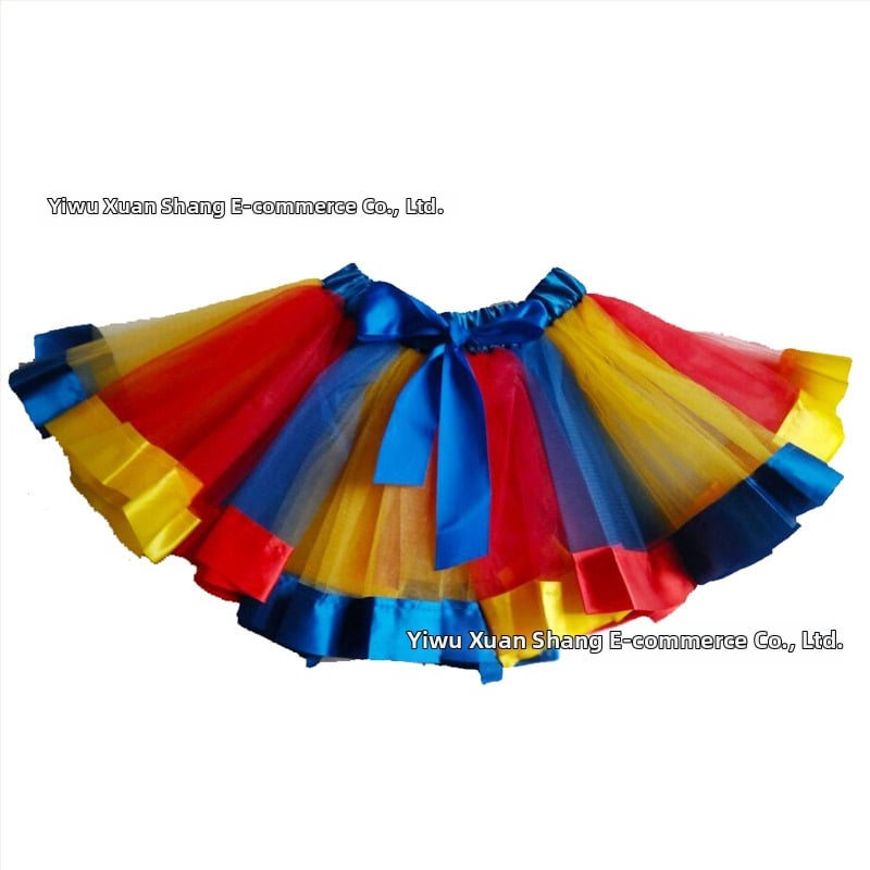 Fustă pentru copii cu croială neregulată – material din nylon; material principal 90% poliester, pentru fete 3–8 ani, vară