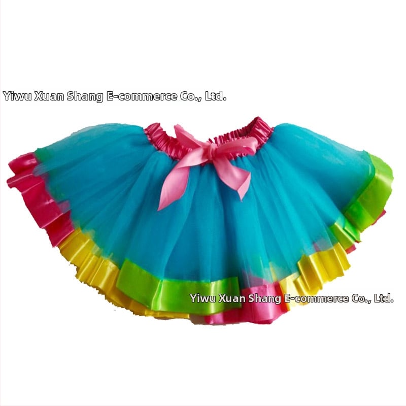 Fustă pentru copii cu croială neregulată – material din nylon; material principal 90% poliester, pentru fete 3–8 ani, vară