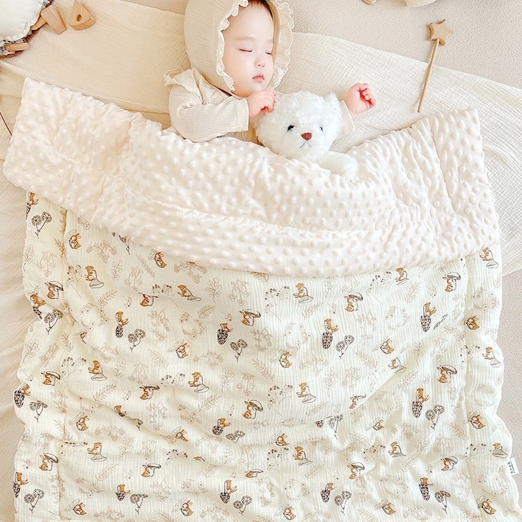 Detská perina na štyri ročné obdobia pre novorodencov – kryt na jeseň-zimu, výplň z hodvábnych vlákien, poťah z 100% bavlny, vhodná pre deti do 10 rokov