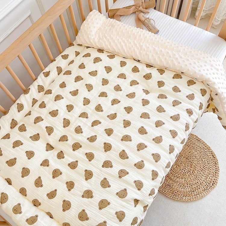 Detská perina na štyri ročné obdobia pre novorodencov – kryt na jeseň-zimu, výplň z hodvábnych vlákien, poťah z 100% bavlny, vhodná pre deti do 10 rokov