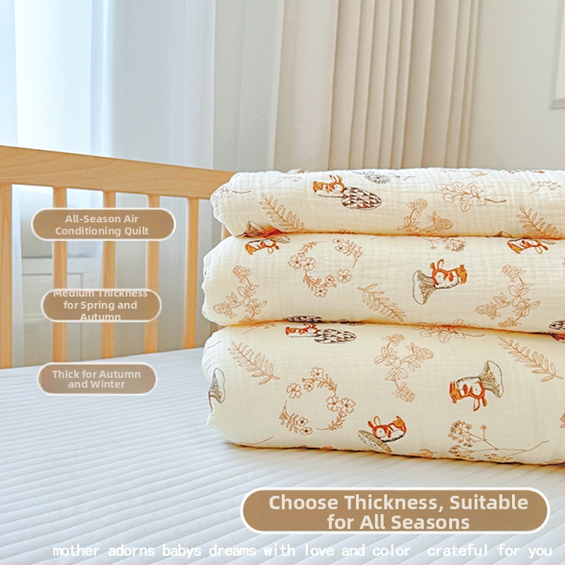Detská perina na štyri ročné obdobia pre novorodencov – kryt na jeseň-zimu, výplň z hodvábnych vlákien, poťah z 100% bavlny, vhodná pre deti do 10 rokov