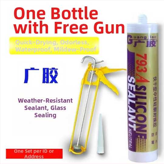 793-A Üvegszilikon ragasztó, gyors kötésű, semleges szilikon, tartós ragasztó-tömítő, átlátszó