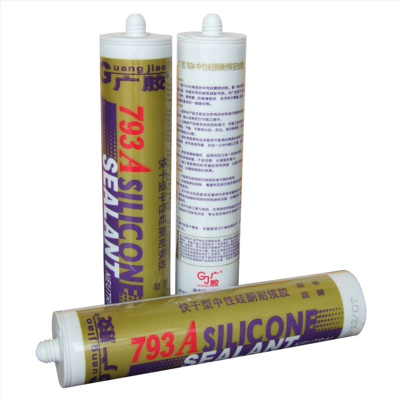 793-A Üvegszilikon ragasztó, gyors kötésű, semleges szilikon, tartós ragasztó-tömítő, átlátszó