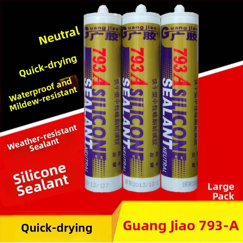 793-A Üvegszilikon ragasztó, gyors kötésű, semleges szilikon, tartós ragasztó-tömítő, átlátszó
