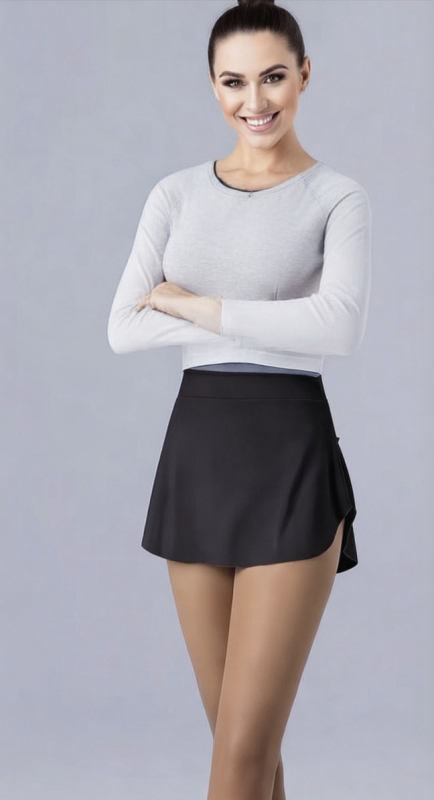 Baletna trenirna suknja za vježbanje, polu-priljubljeni struk, glavni materijal najlon 75%, podstava Spandex, za odrasle žene