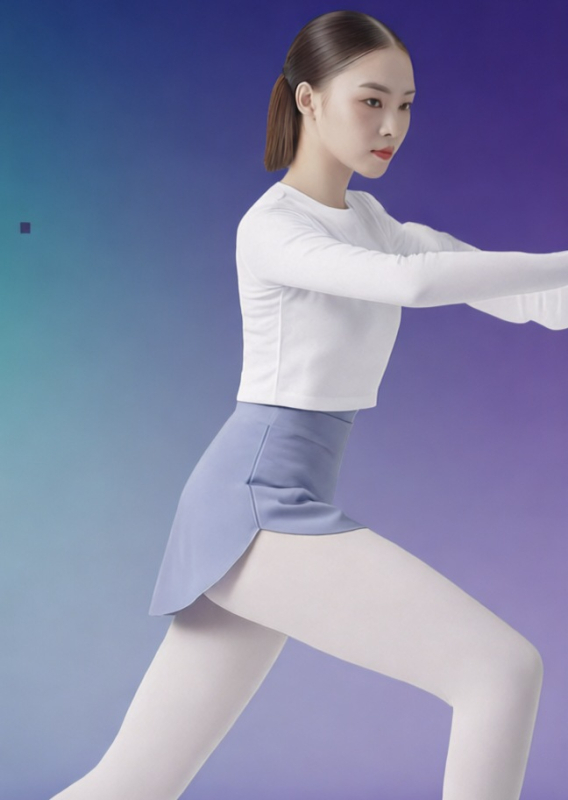 Baletna trenirna suknja za vježbanje, polu-priljubljeni struk, glavni materijal najlon 75%, podstava Spandex, za odrasle žene