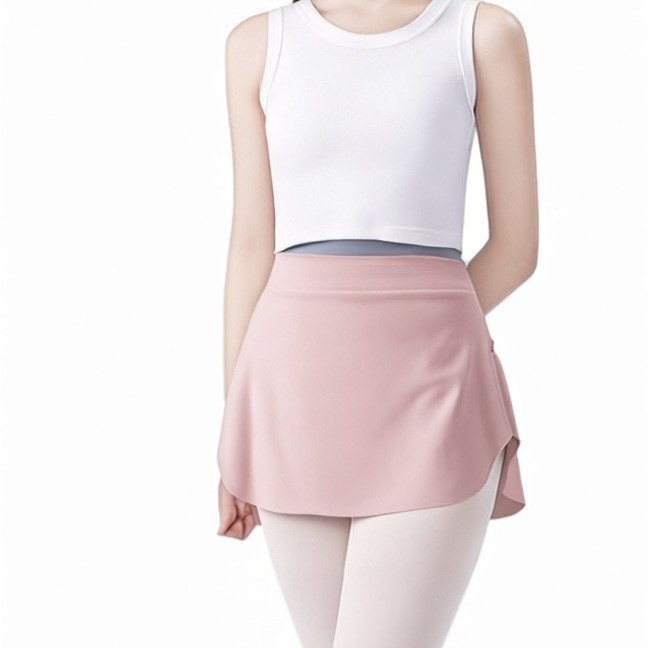 Baletna trenirna suknja za vježbanje, polu-priljubljeni struk, glavni materijal najlon 75%, podstava Spandex, za odrasle žene