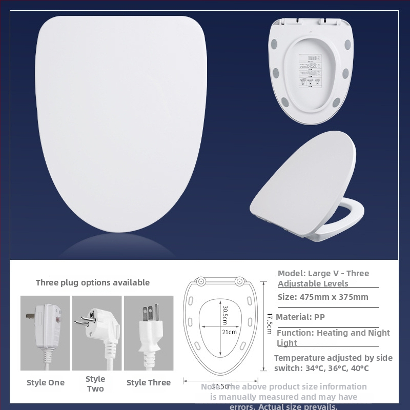Inteligentné sedátko na toaletu s konštantnou teplotou, PP doska, nastaviteľné rozstupy otvorov, minimalistický štýl, bez diaľkového ovládania.