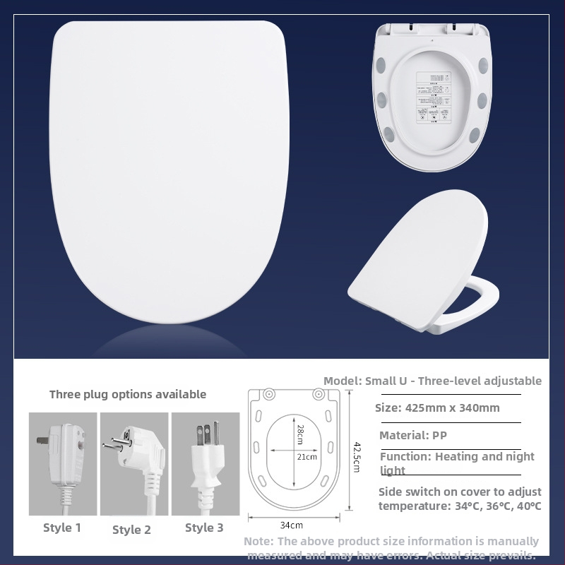 Inteligentné sedátko na toaletu s konštantnou teplotou, PP doska, nastaviteľné rozstupy otvorov, minimalistický štýl, bez diaľkového ovládania.