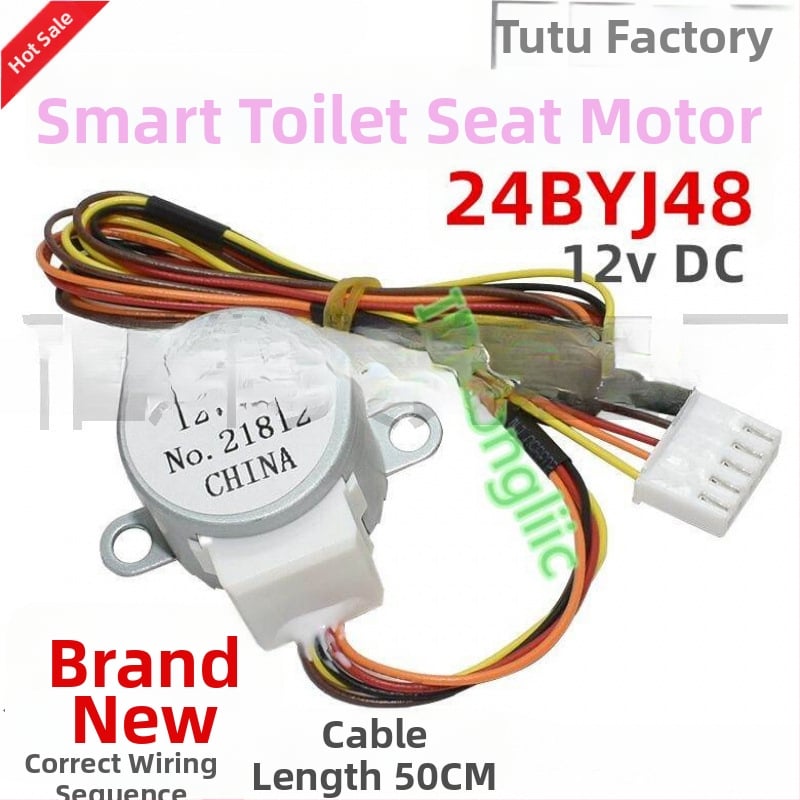 24BYJ48 Krokový motor pre ventil toku vody na WC sedadle/bidetu, 12V