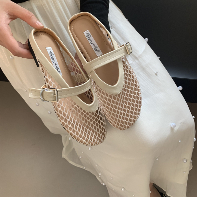 Мери Джейн обувки с мрежеста горна част, PU подплата, гумена подметка, кръгъл нос.