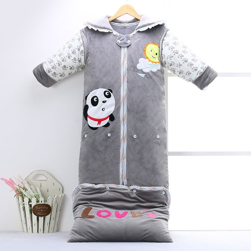 Sac de dormit pentru copii, toamnă/iarnă, bumbac, stil desen animat, protecție anti-kick