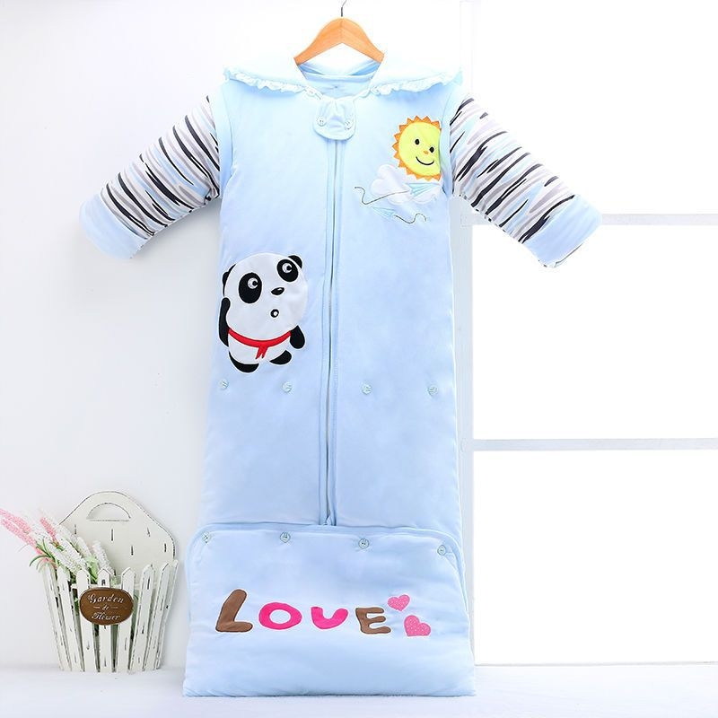 Sac de dormit pentru copii, toamnă/iarnă, bumbac, stil desen animat, protecție anti-kick