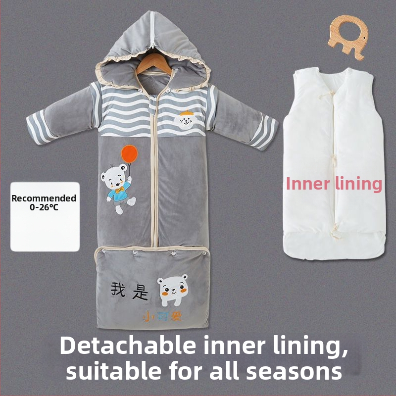 Sac de dormit pentru copii, toamnă/iarnă, bumbac, stil desen animat, protecție anti-kick