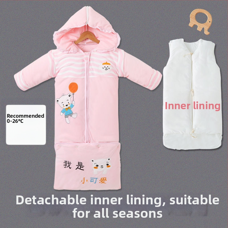 Sac de dormit pentru copii, toamnă/iarnă, bumbac, stil desen animat, protecție anti-kick