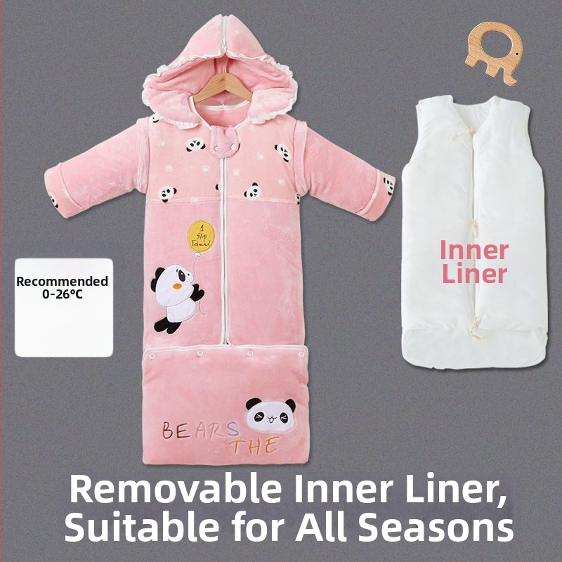 Sac de dormit pentru copii, toamnă/iarnă, bumbac, stil desen animat, protecție anti-kick