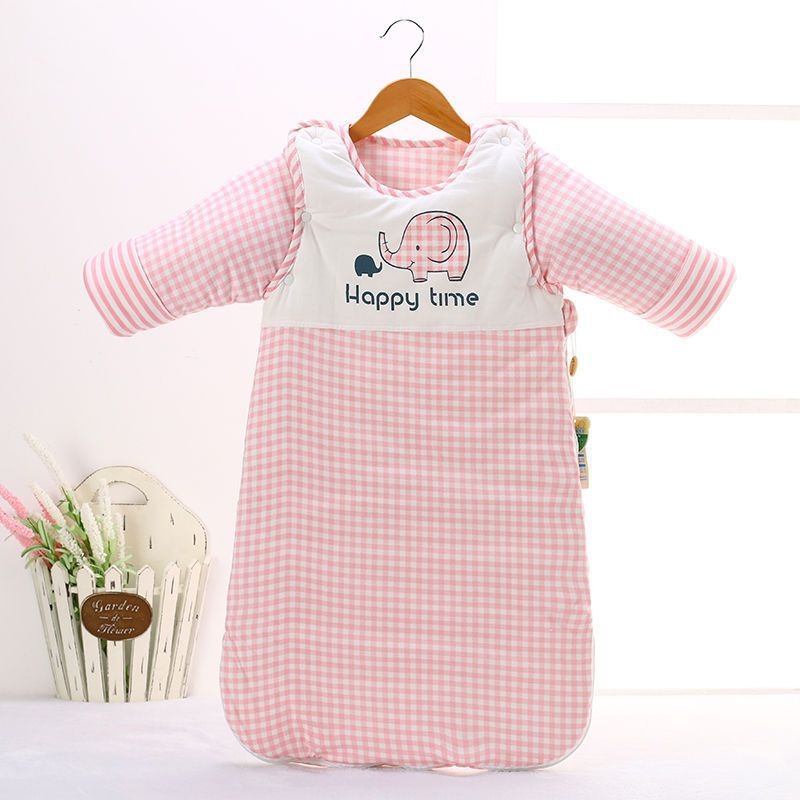 Sac de dormit pentru copii, toamnă/iarnă, bumbac, stil desen animat, protecție anti-kick