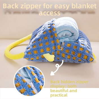 2-v-1 vankúšová prikrývka s plyšovým povrchom, pruhovaný vzor, vyšívanie, výplň PP bavlna