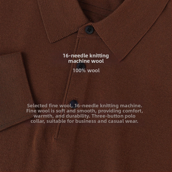 100% finom gyapjú férfi pulóver, Slim Fit, turn-down gallér, géppel mosható, bordázott szegély