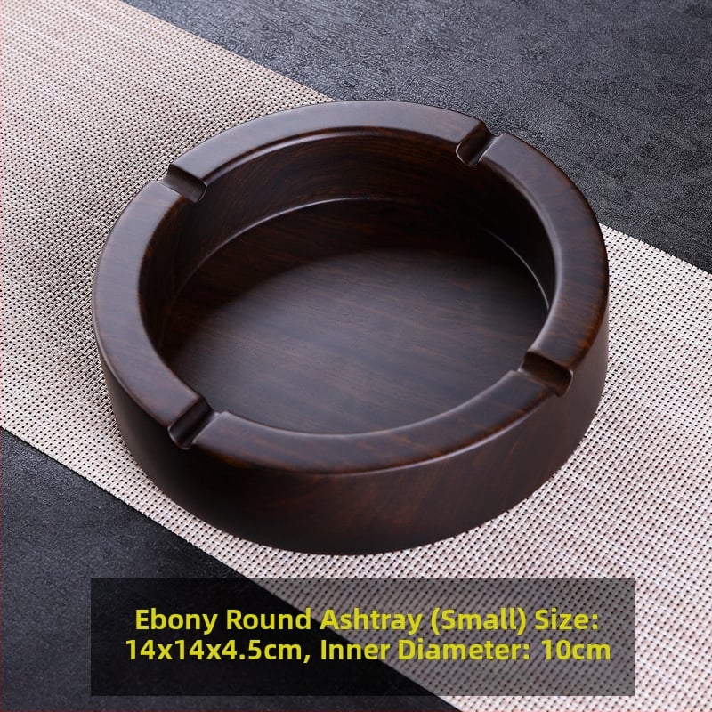 Пепелник от абаносово дърво с капак, дървен пепелник с гравирана обработка