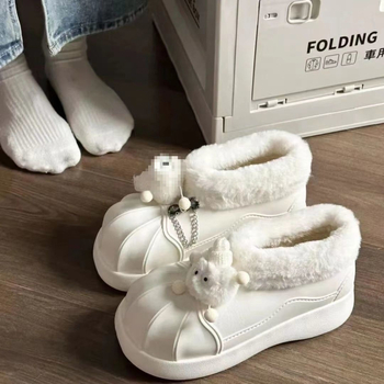 Дамски снежни ботуши със плоска подметка - EVA горна част и EVA подметка, водоустойчиви, подплатени с полар, антихлъзгащи