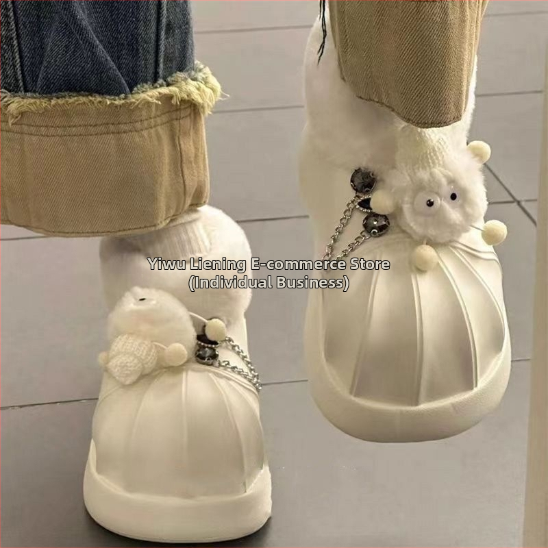 Дамски снежни ботуши със плоска подметка - EVA горна част и EVA подметка, водоустойчиви, подплатени с полар, антихлъзгащи