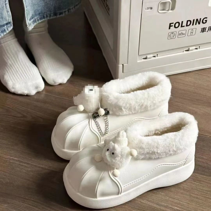 Дамски снежни ботуши със плоска подметка - EVA горна част и EVA подметка, водоустойчиви, подплатени с полар, антихлъзгащи