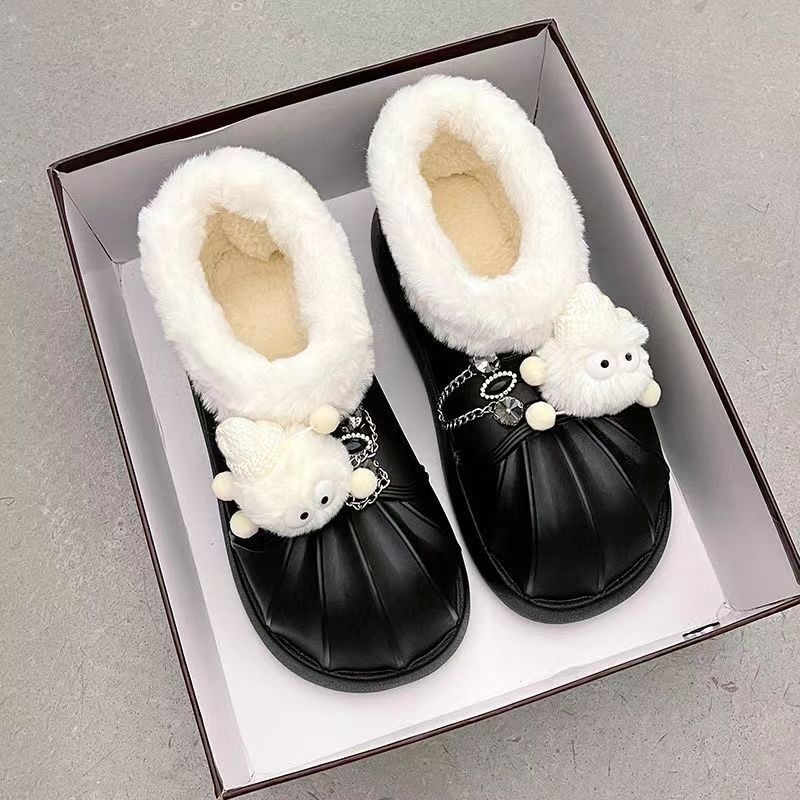 Дамски снежни ботуши със плоска подметка - EVA горна част и EVA подметка, водоустойчиви, подплатени с полар, антихлъзгащи