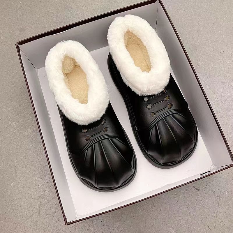 Дамски снежни ботуши със плоска подметка - EVA горна част и EVA подметка, водоустойчиви, подплатени с полар, антихлъзгащи