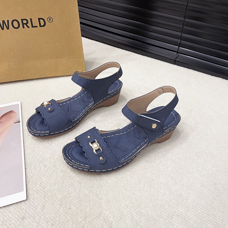 Sandale de damă cu o singură curea, cataramă metalică, vârf deschis, PU partea superioară, talpă din cauciuc, închidere Velcro, stil casual de vară