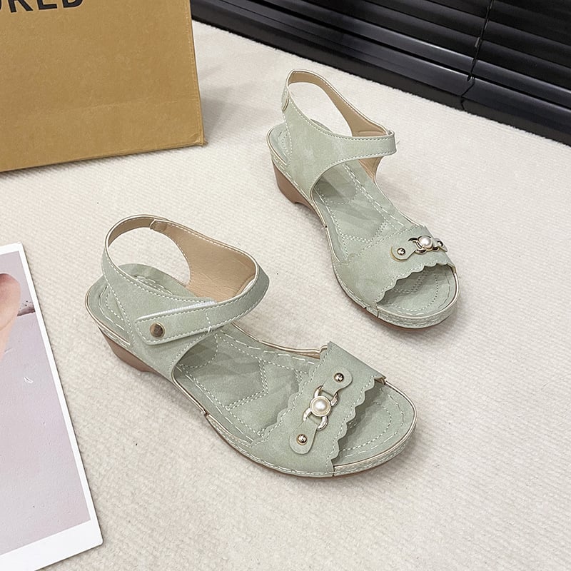 Sandale de damă cu o singură curea, cataramă metalică, vârf deschis, PU partea superioară, talpă din cauciuc, închidere Velcro, stil casual de vară