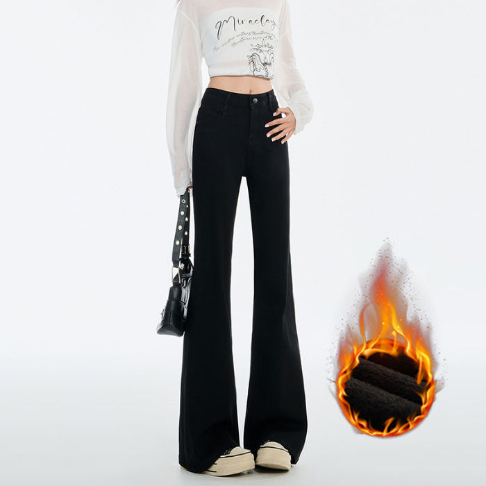 Γυναικείοι τζίν με micro flare, ψηλή μέση, ντέμι, υψηλή ελαστικότητα, Bootcut στυλ