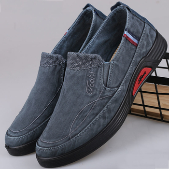 Unisex παπούτσια casual από ντένιμ, στρογγυλή μύτη, χαμηλό τακούνι 1–3 εκ, συνθετική σόλα, επένδυση από κάνναβη