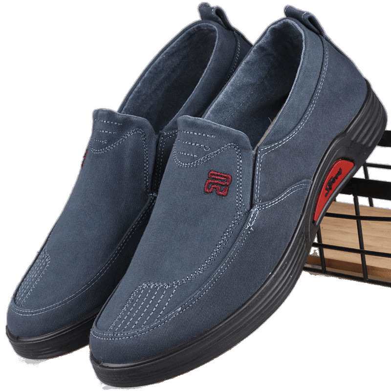 Unisex παπούτσια casual από ντένιμ, στρογγυλή μύτη, χαμηλό τακούνι 1–3 εκ, συνθετική σόλα, επένδυση από κάνναβη