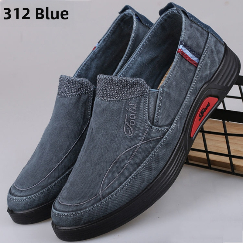 Unisex παπούτσια casual από ντένιμ, στρογγυλή μύτη, χαμηλό τακούνι 1–3 εκ, συνθετική σόλα, επένδυση από κάνναβη