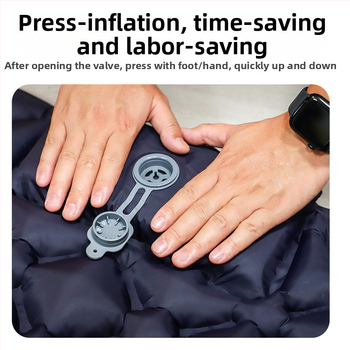 Kempingezéshez felfújható matrac – ultrakönnyű, hordozható és csatlakoztatható; Anyag: bőrbarát szövet + magas rugalmasságú hab; 1–2 fő számára; Nettó súly: 3000 g; Automatikus felfújás