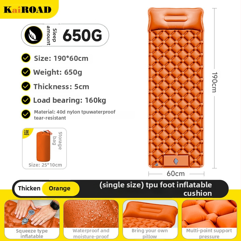 Kempingezéshez felfújható matrac – ultrakönnyű, hordozható és csatlakoztatható; Anyag: bőrbarát szövet + magas rugalmasságú hab; 1–2 fő számára; Nettó súly: 3000 g; Automatikus felfújás