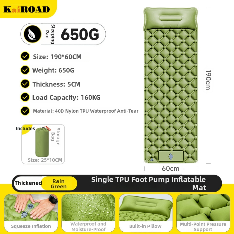 Kempingezéshez felfújható matrac – ultrakönnyű, hordozható és csatlakoztatható; Anyag: bőrbarát szövet + magas rugalmasságú hab; 1–2 fő számára; Nettó súly: 3000 g; Automatikus felfújás