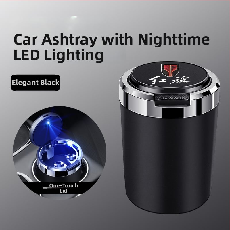 Пепелник за кола със метален вътрешен съд, огнеупорен, кожа-текстурирана повърхност, изработен от пластмаса и метал чрез инжекционно формоване, универсален за автомобили и дома