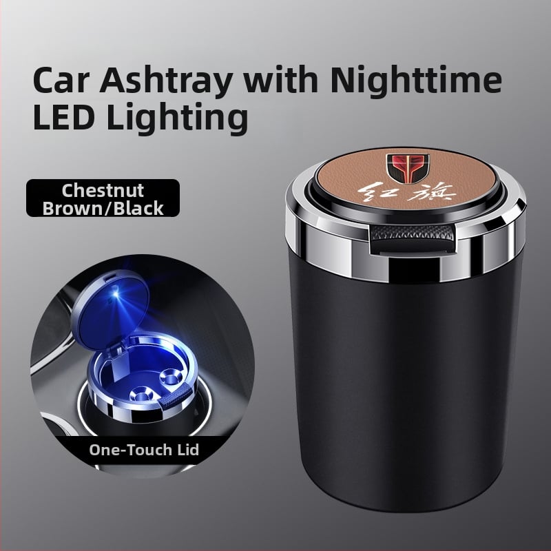 Пепелник за кола със метален вътрешен съд, огнеупорен, кожа-текстурирана повърхност, изработен от пластмаса и метал чрез инжекционно формоване, универсален за автомобили и дома