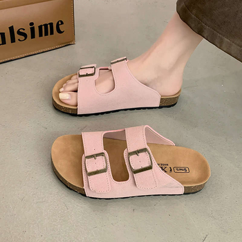 Сандали в стил Birkenstock с кръгла носка, горна и вътрешна част от Super fiber, гумена подметка, лято 2025 г.
