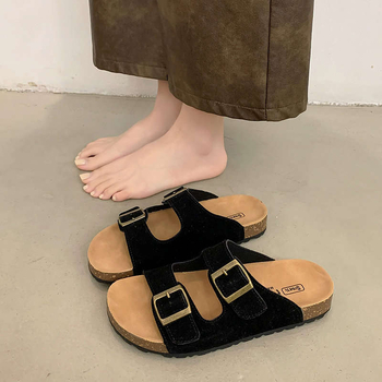 Сандали в стил Birkenstock с кръгла носка, горна и вътрешна част от Super fiber, гумена подметка, лято 2025 г.