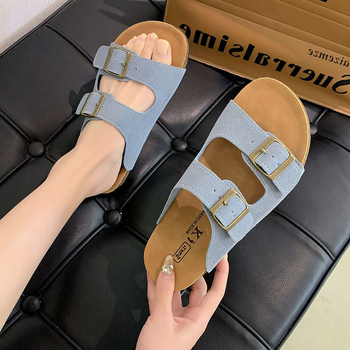 Сандали в стил Birkenstock с кръгла носка, горна и вътрешна част от Super fiber, гумена подметка, лято 2025 г.