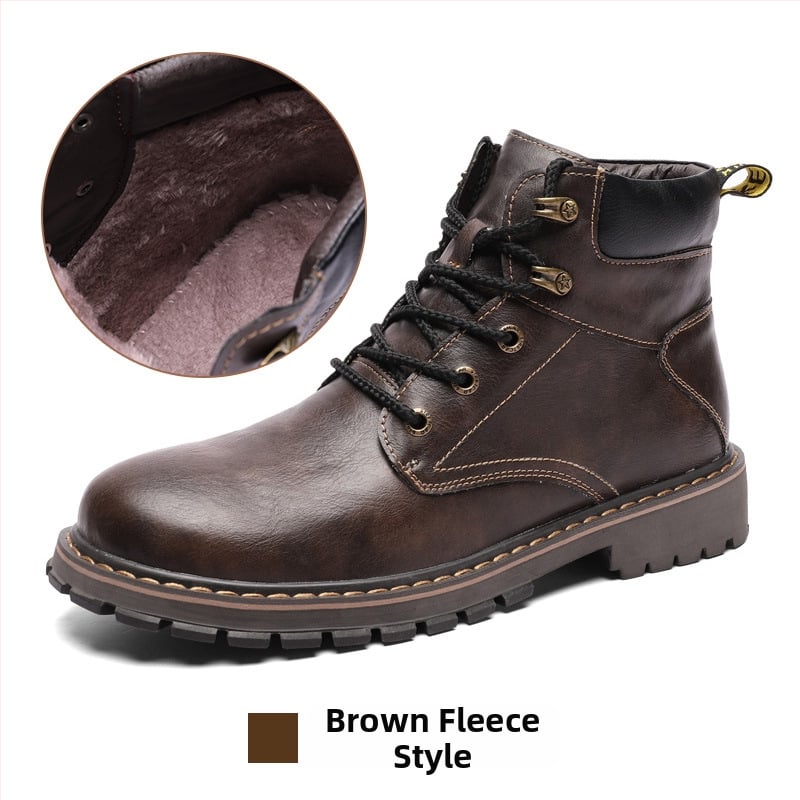 Μάρτιν μποτάκια, επάνω μέρος από γνήσιο δέρμα, καουτσούκ σόλα, στρογγυλή μύτη, αντιολισθητική σόλα